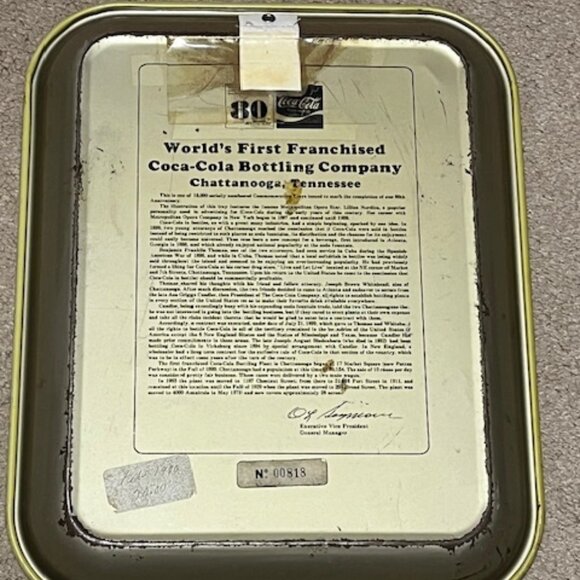 VTG  Coca-Cola Metal Commemorative Tray 80th Anniversary Bottling Co.10.5"x13.2" - Picture 2 of 12